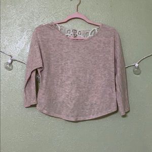 Tan long sleeve crop top